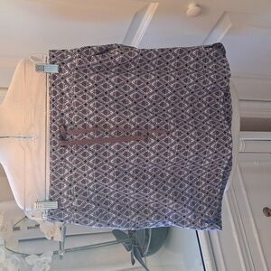 Athleta Womens Midtown Stretch‎ Skort Blue/White/Brown Print Undershorts S-2